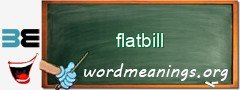 WordMeaning blackboard for flatbill
